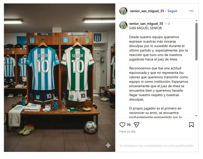 El descargo de San Miguel en IG