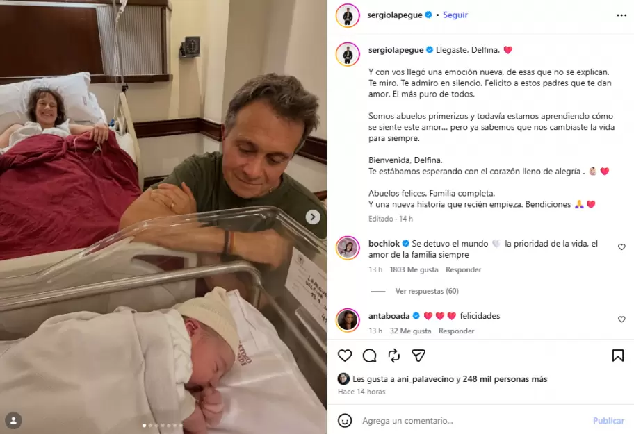 El tierno posteo de Sergio Lapeg�e tras convertirse en abuelo