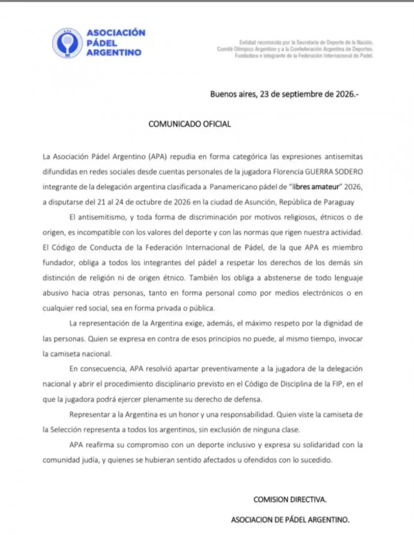 comunicado apa