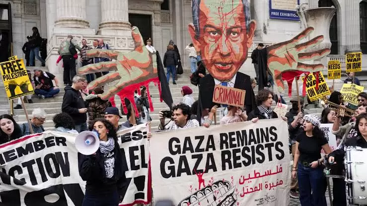 Manifestación en contra del genocidio en Palestina