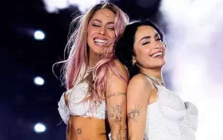 Lali Esp�sito y Tini antes de que entre Marilina Bertoldi