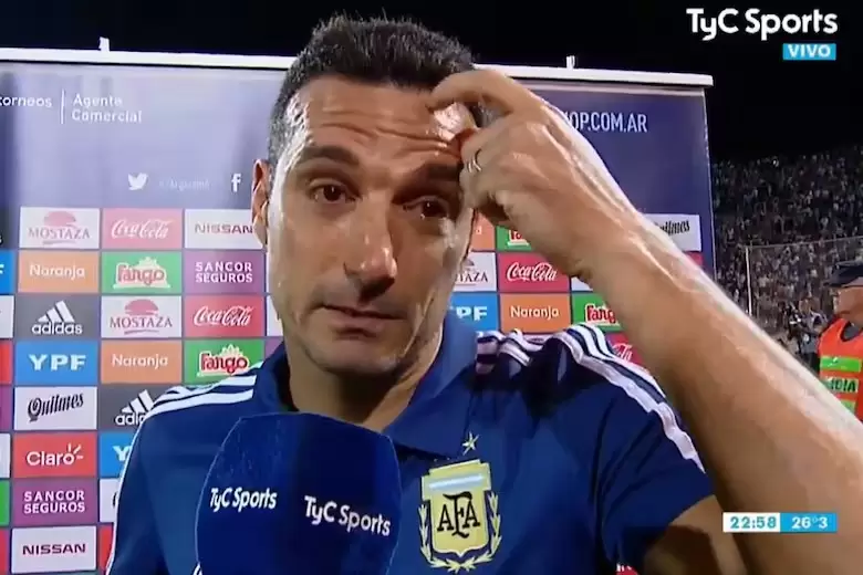 Lionel Scaloni despu�s del partido de despedida de Messi