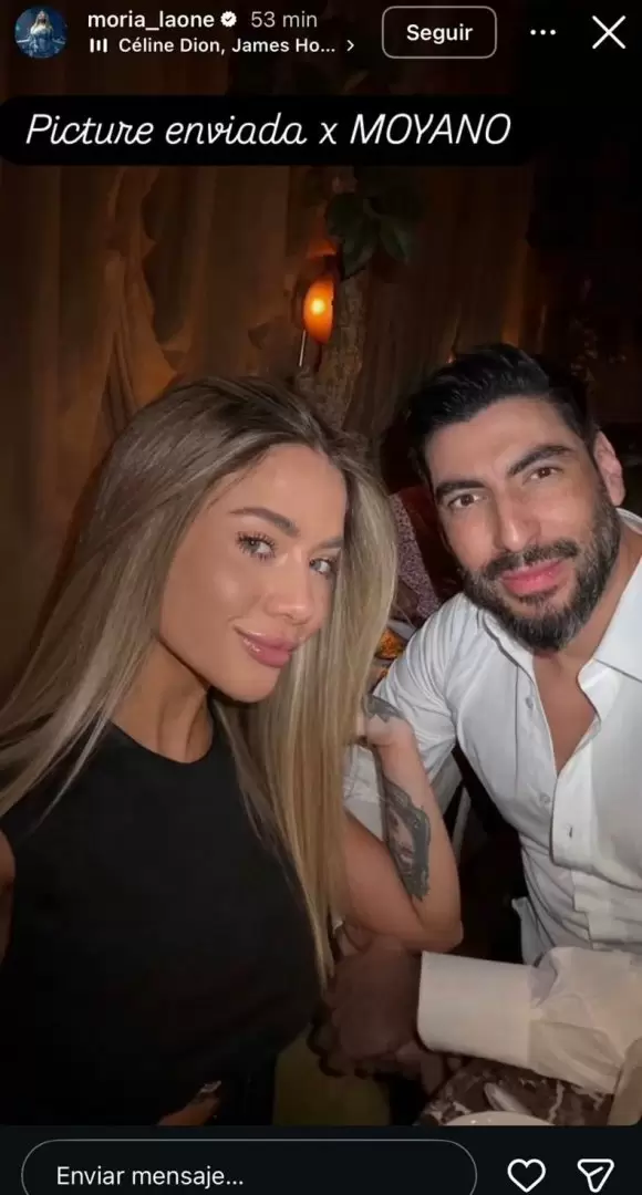 Facundo Moyano le mand� a Moria una postal con Candela Arizaga desde Madrid