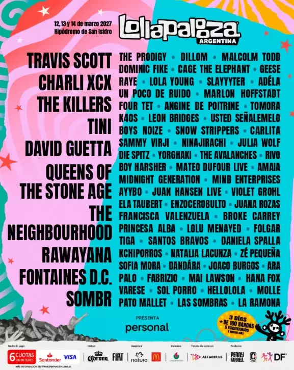Lollapalooza Argentina 2027 confirmó su line up