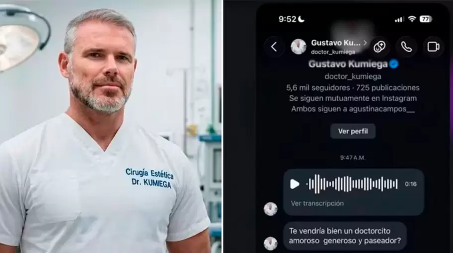 Mensajes enviados por el ginecólogo Gustavo Osmar Kumiega a sus pacientes