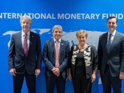 Santiago Bausili, Luis "Toto" Caputo, Kristalina Georgieva y Dan Katz.