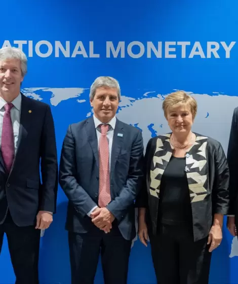 Santiago Bausili, Luis "Toto" Caputo, Kristalina Georgieva y Dan Katz.