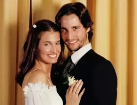 Romina Yan y Dar�o Giordano, el d�a de su casamiento.