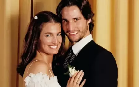 Romina Yan y Dar�o Giordano, el d�a de su casamiento.
