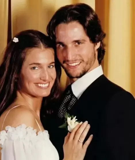 Romina Yan y Dar�o Giordano, el d�a de su casamiento.