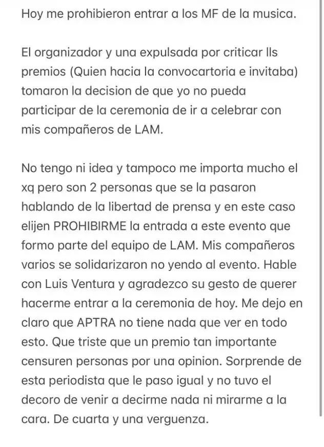El descargo de Pepe Ochoa