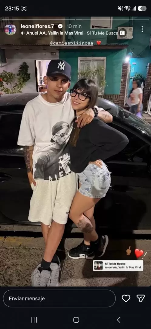Leo Flores y su pareja, Cami Espinosa