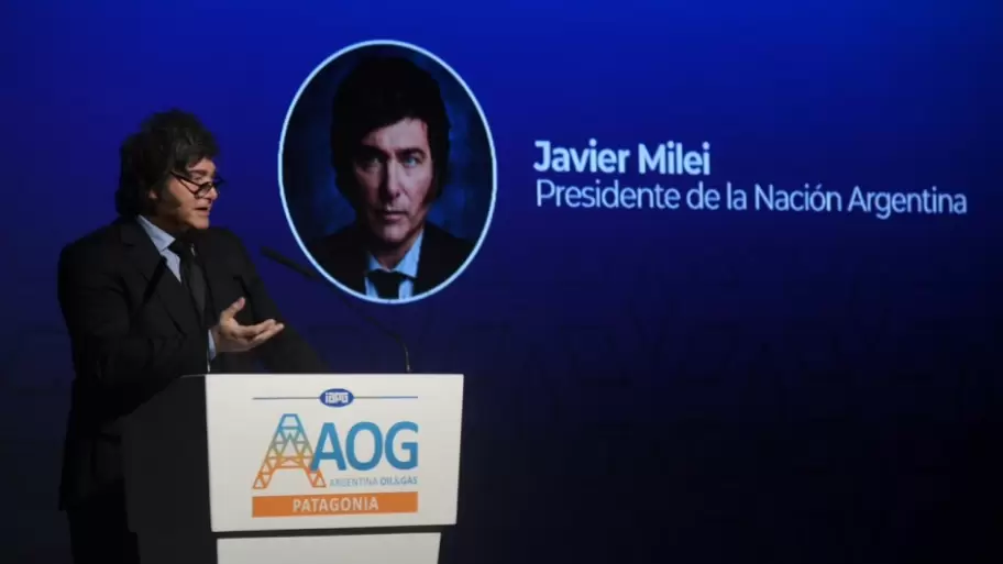 Javier Milei durante su intervenci�n en la Expo Argentina Oil & Gas Patagonia.