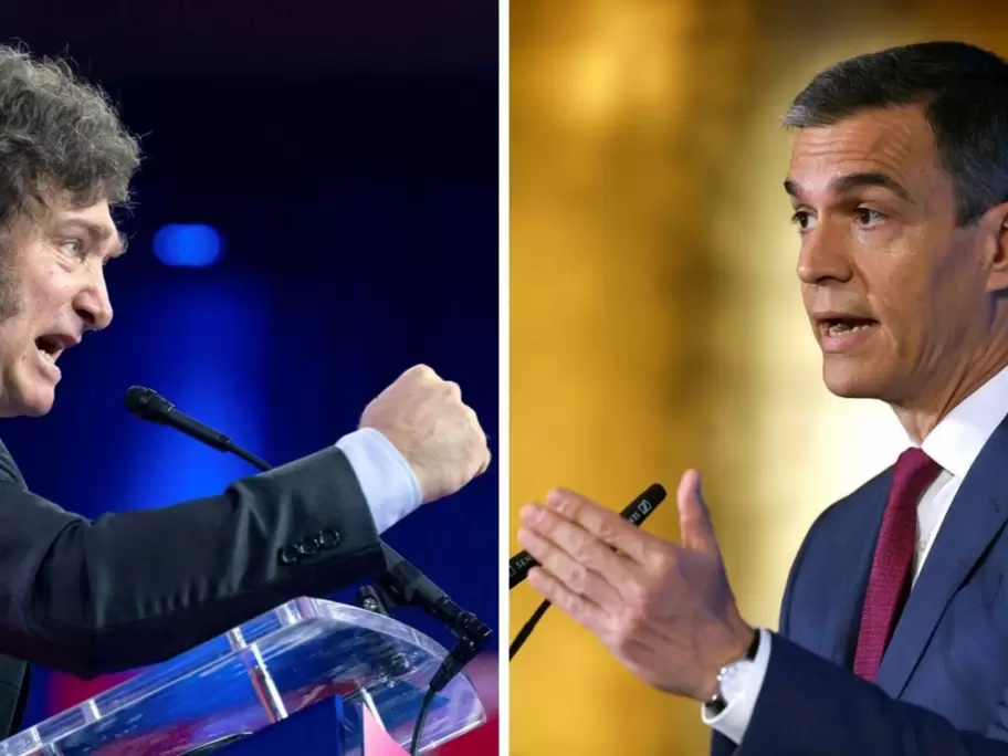 Milei y Pedro Sánchez