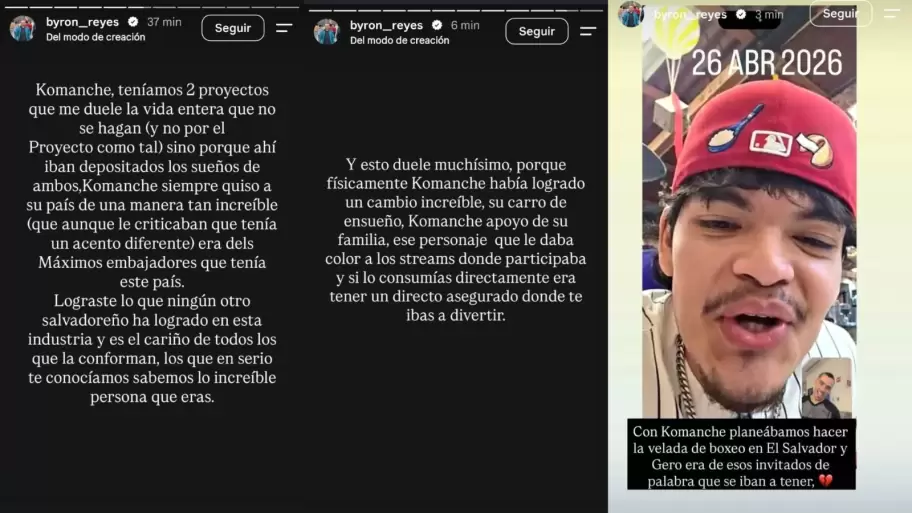 Byron Reyes, representante de Komanche, confirmó su fallecimiento