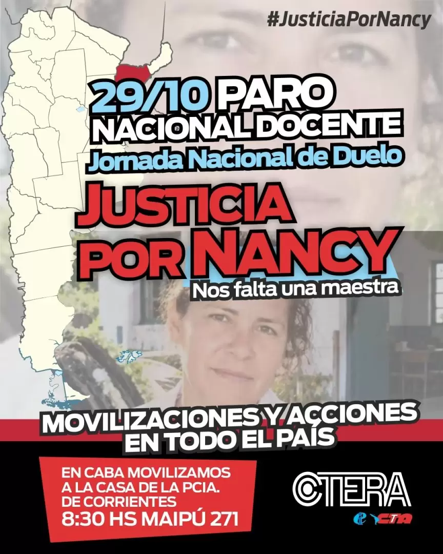 Paro nacional para visibilizar el femicidio de Nancy Godoy