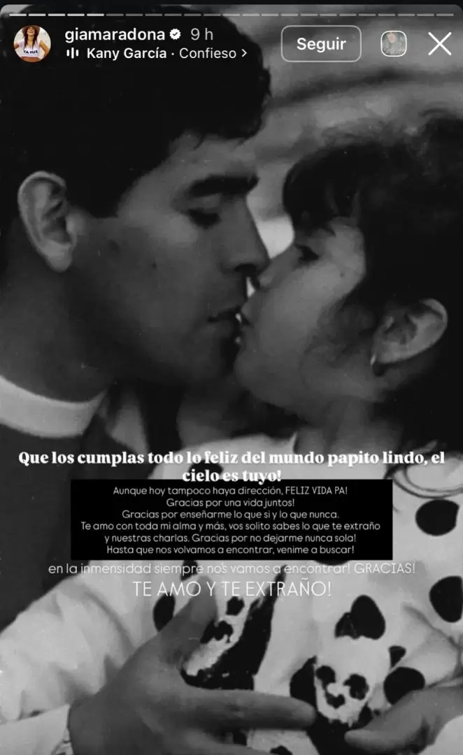 El mensaje de Gianinna Maradona en el d�a que Diego cumplir�a 66 a�os