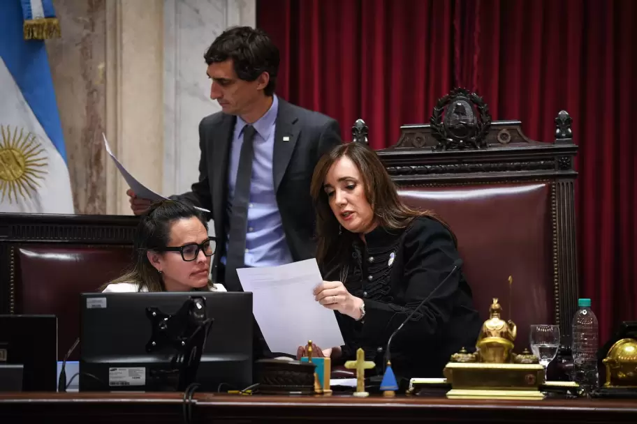 Victoria Villarruel en la sesión del tratamiento de la Ley de Salud Mental