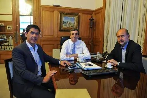 Omar Perotti, candidato del FpV, con Florencio Randazzo