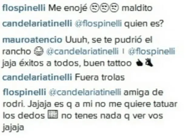 Ofensivo mensaje de Candelaria Tinelli. 