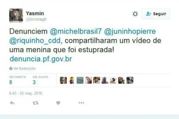 La gente en Brasil, indignada con los violadores