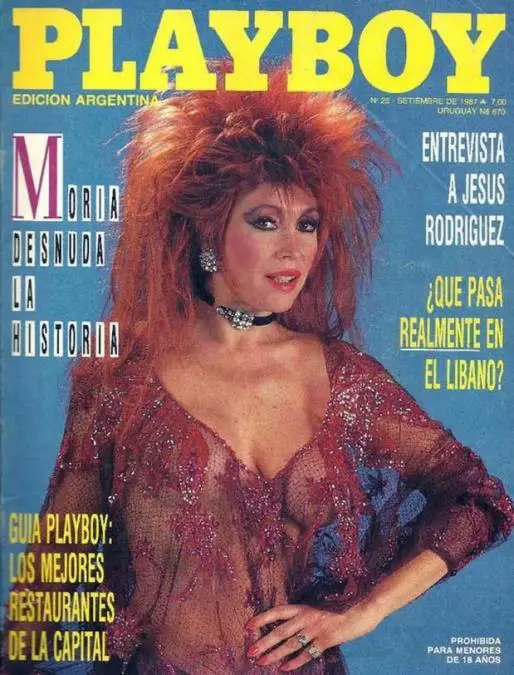 Moria Casn casi 30 aos atrs, cuando fue chica de tapa Playboy en 1987