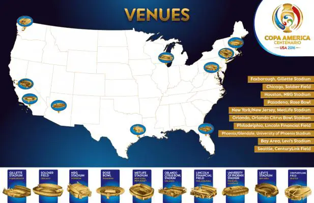 Los estadios donde se disputar la Copa Amrica Centenario