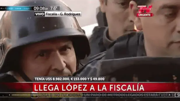 Lpez, detenido luego de haber sido atrapado tirando 8.9 millones de dlares en un convento