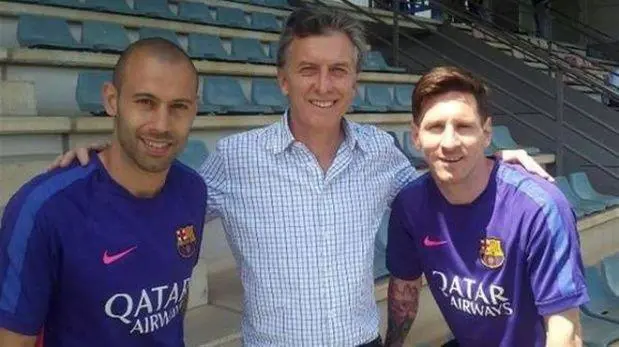 Macri, con Messi y Mascherano