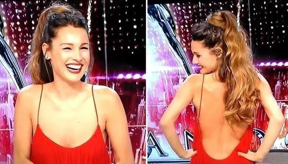 La espalda hot del vestido rojo.