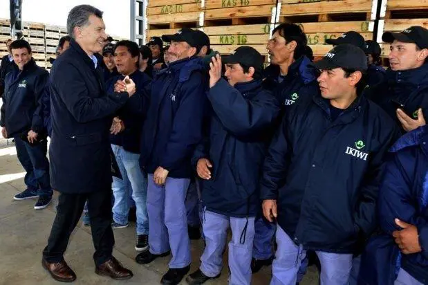 El presidente Mauricio Macri visit una planta modelo de produccin de kiwi en Sierra de los Padres