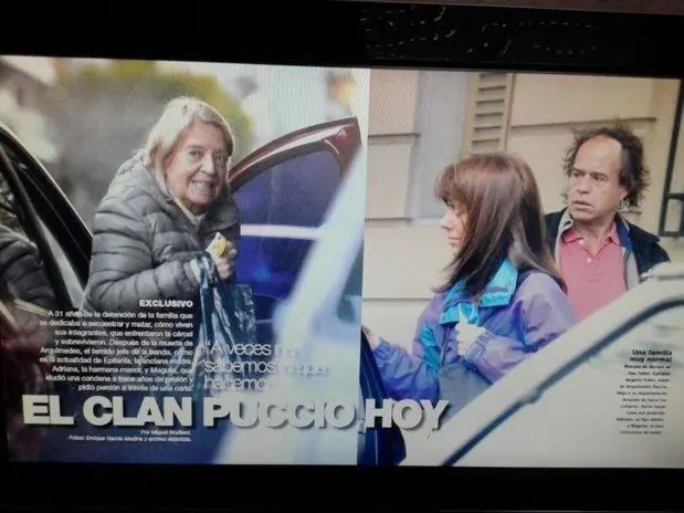 Julia Calvo, su hija Adriana y su hijo 'Maguila' Puccio, fotografiados en San Telmo