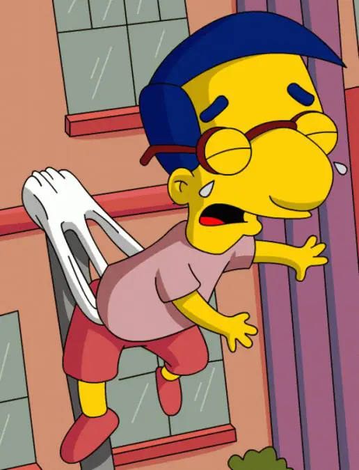 Los abusadores de Los Simpson, Jimbo, Kearney y Dolph, suelen hacerles calzn chino a Milhouse