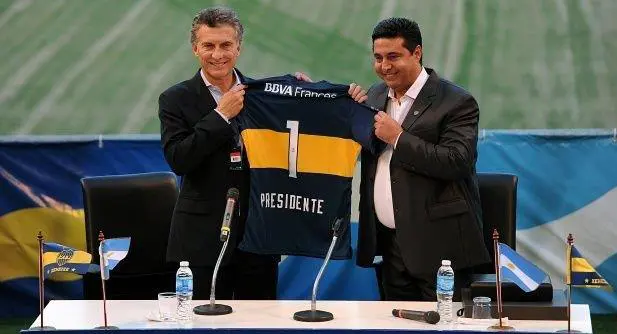 Macri y Angelici, ex y actual presidente de Boca Juniors