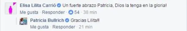 Condolencias Lilita Carri a Patricia Bullrich