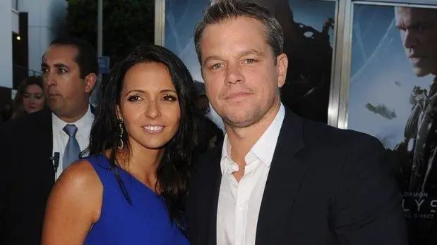 Luciana Barroso y Matt Damon.