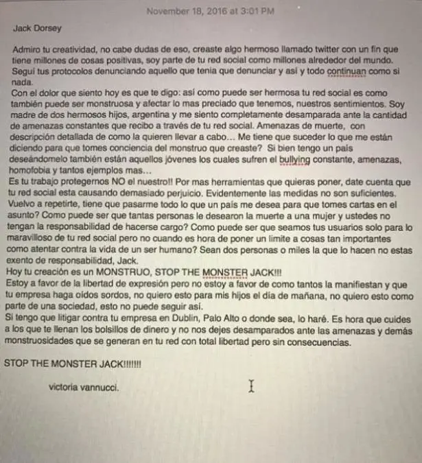 Carta Victoria Vannucci