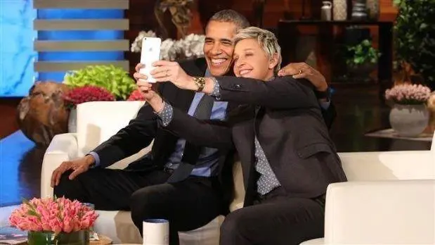 Obama cuando fue al programa de Ellen DeGeneres