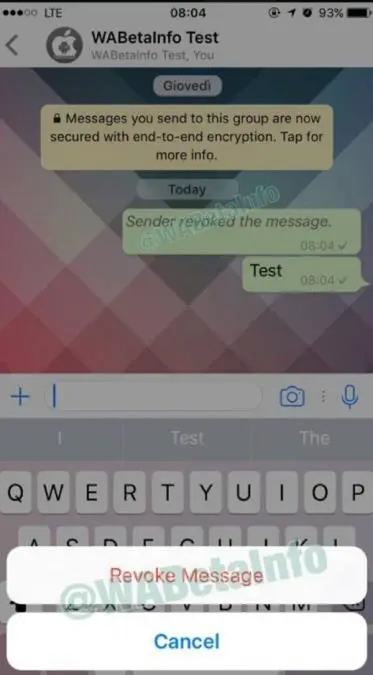 La captura que mostrara el novedoso avance de Whasrpp