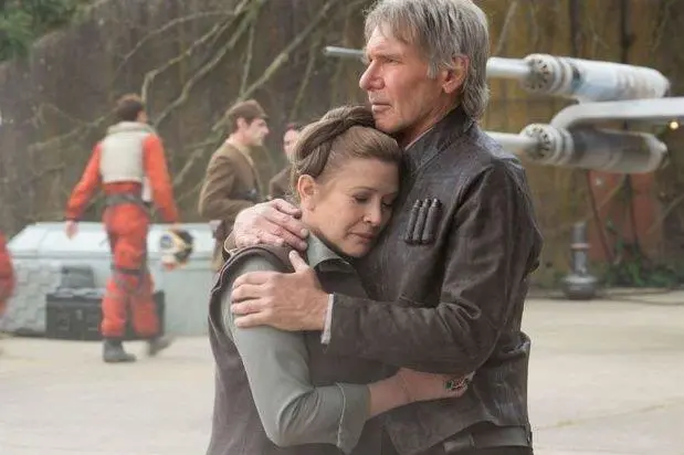 Carrie Fisher y Harrison Ford en la �ltima Star Wars