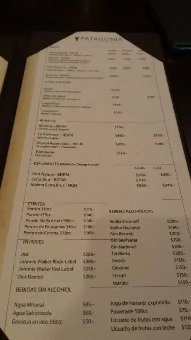 Ezeiza Menu