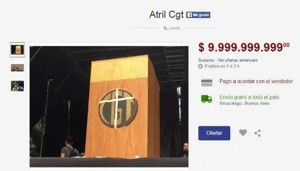 Atril CGT en Mercado Libre