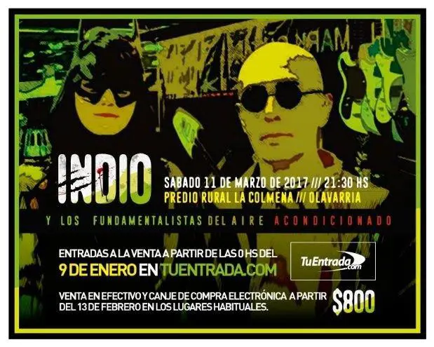 El afiche del show del Indio