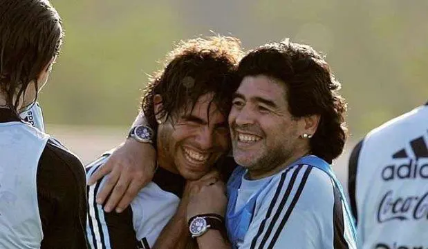 En la poca del Mundial 2010, cuando Maradona era DT y Carlitos el delantero de la Seleccin