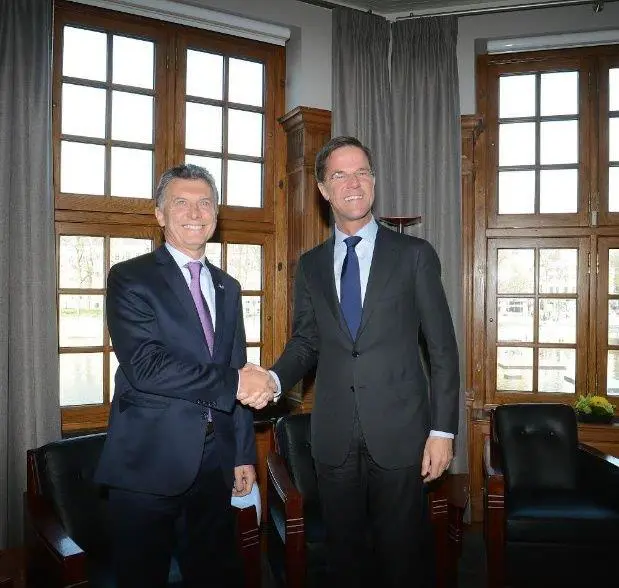 Macri con el primer ministro holands, Mark Rutte.