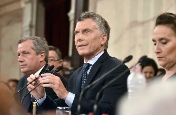 Macri en el Congreso, donde dio su discurso para la apertura de las sesiones ordinarias