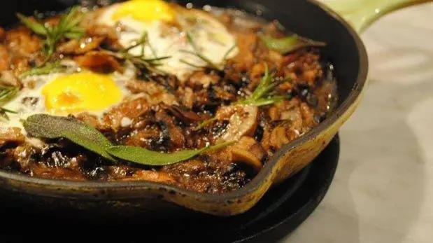 rissotto con hongos de pino Olivetti