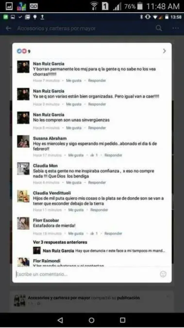 Comentarios borrados de Facebook