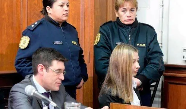 As se mostr Nahir Galarza durante la primera audiencia del juicio.