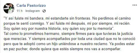 El emotivo posteo con el que Carla despidi a su hermano.